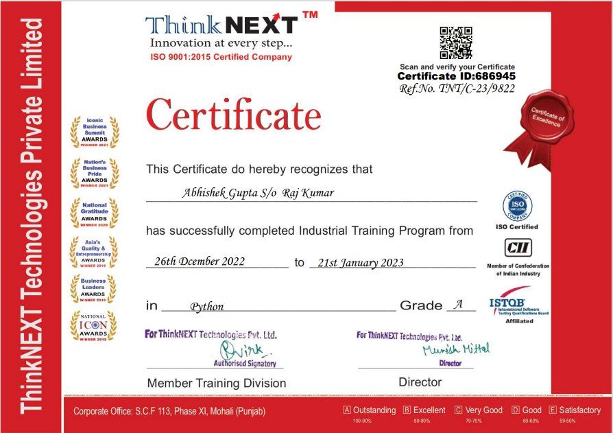 Certificate