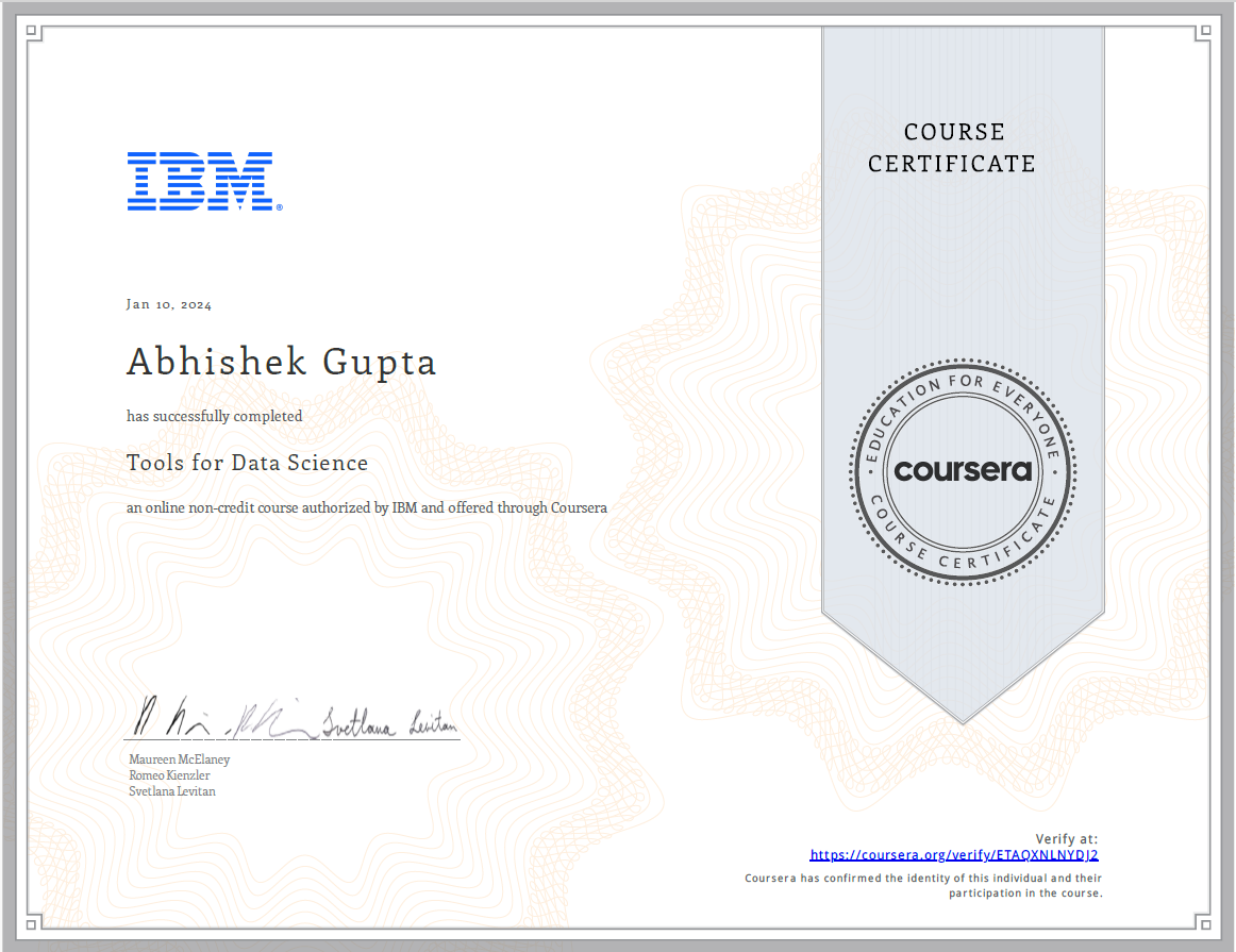 Course Certificate